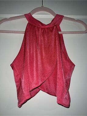 Pink flowy crop top